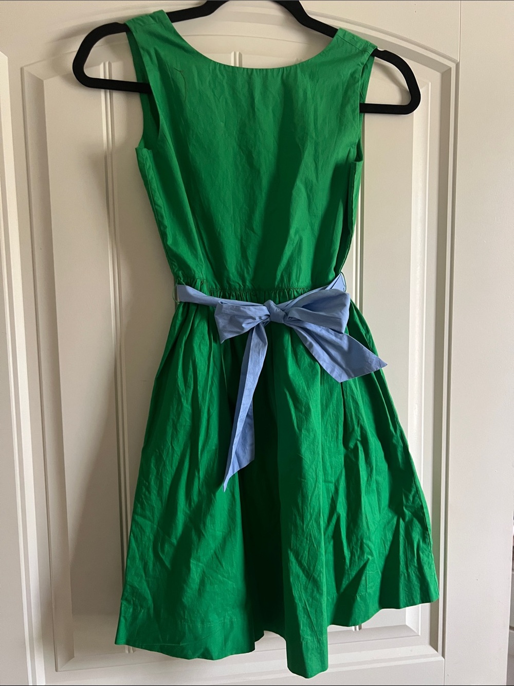 Crewcuts Girls Green Dress with Blue Bow